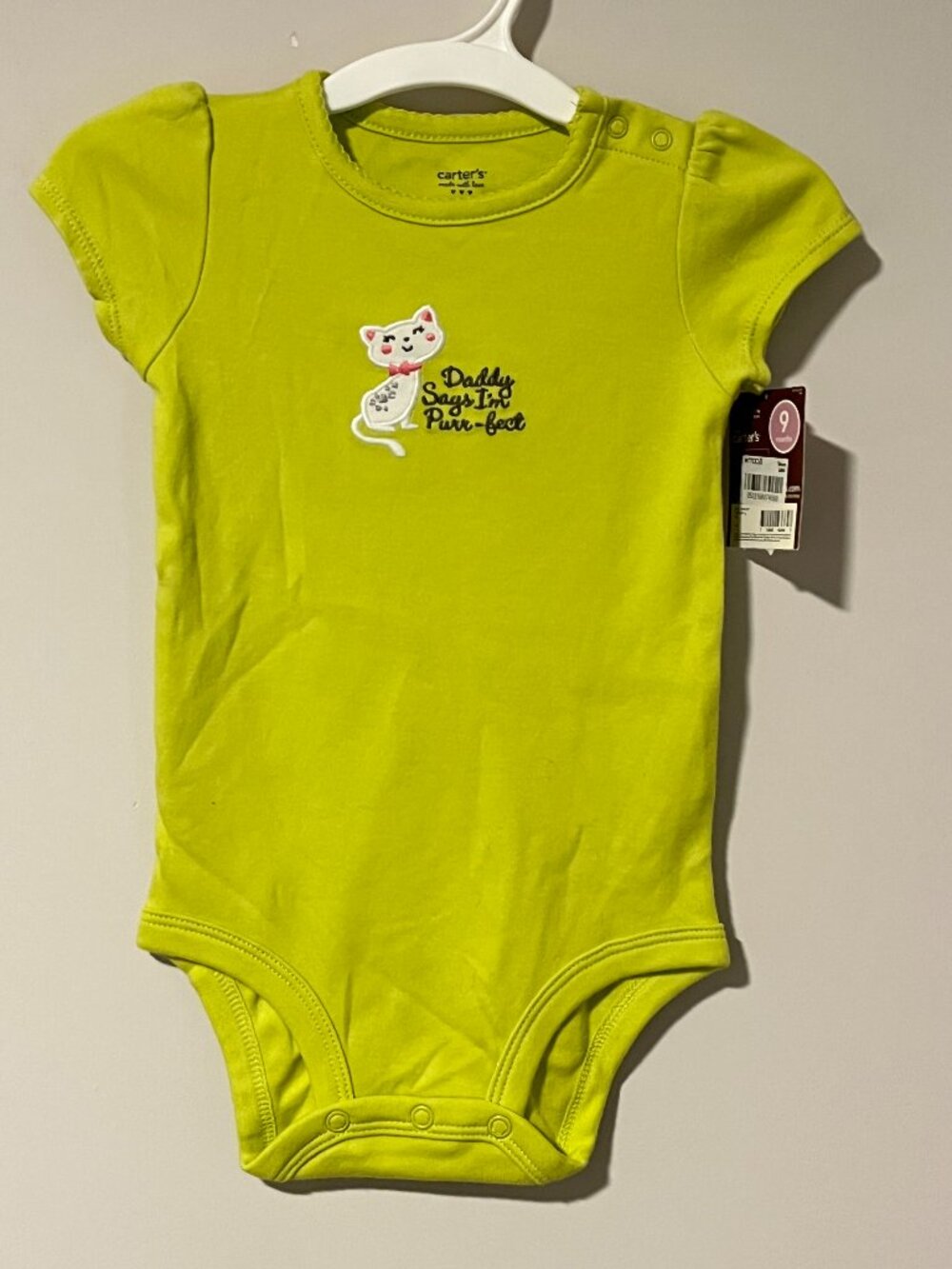 Daddy Say's I'm Purr-fect Baby Girl Bodysuit 9 months T-shirt